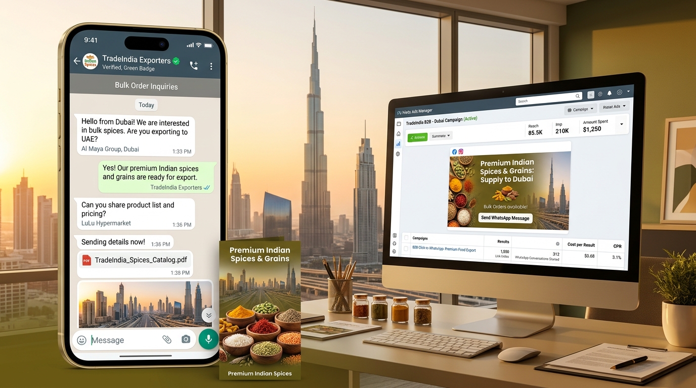 WhatsApp trade campaign dashboard & bulk order inquiries